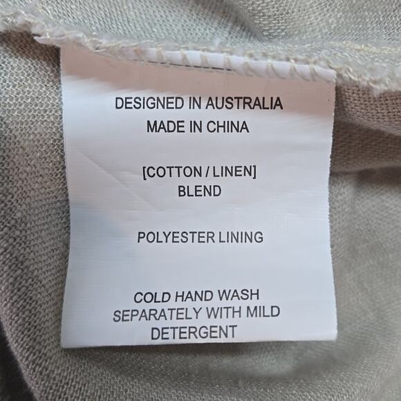 White Closet Elements Cotton Linen Blend Dress Beige Size 10 AUS (8 US) - Picture 7 of 8